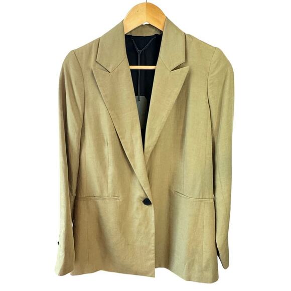 New ALLSAINTS Yolanda Lyn Relaxed Fit Woven Women’s Khaki Blazer Sz UK4 / US0 - Picture 2 of 15